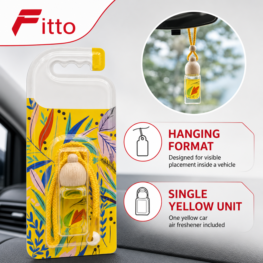 96 Pieces Car Air Fresheners Hanging Bottle, Yellow, Single Unit
