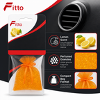 96 Pieces Car Air Fresheners Fresh Bag, Lemon Scent, Perfumed Granules, 20 x 9 x 4 cm, 1 Piece