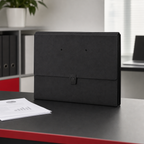 96 Pieces A4 Expanding Document Folder, Black File Organizer with Snap Lock Closure, 1 Piece
