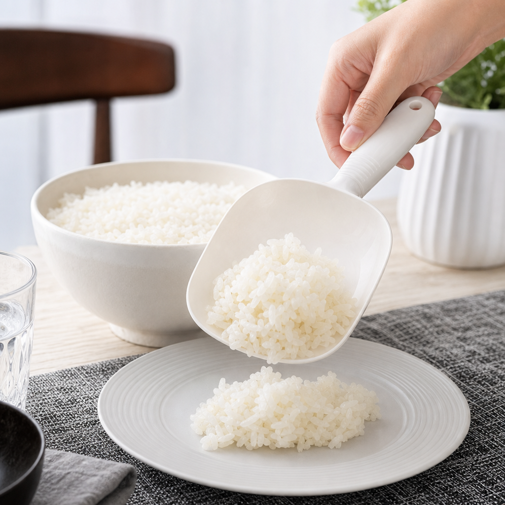 120 Pieces White Plastic Kitchen Rice Scoop, 1 Piece, 22 cm