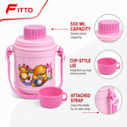 144 Pieces 550 ml Plastic Water Bottle with Cup-Style Lid, Assorted Colour, 1 Piece