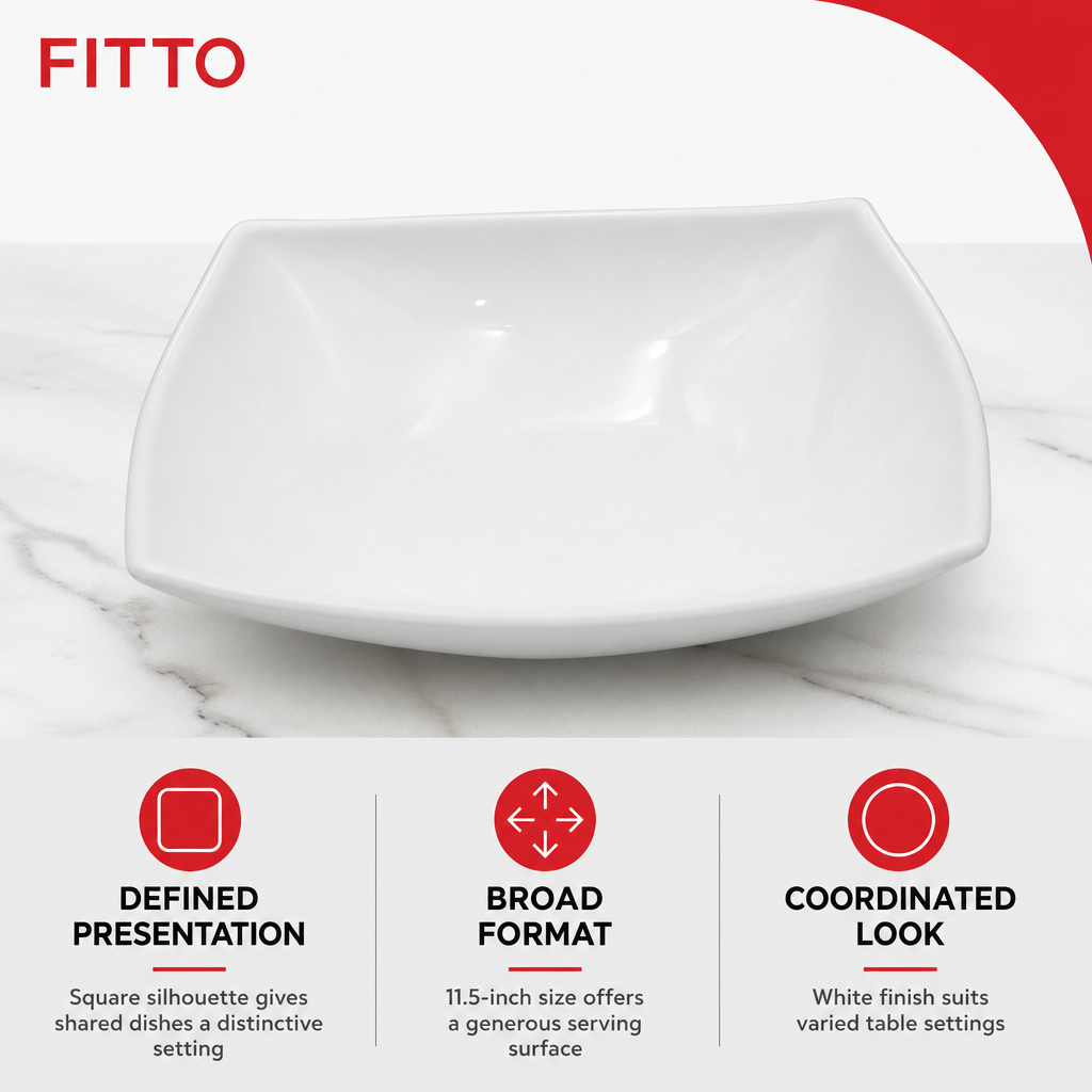 72 Pieces Serving Bowl, White, 11.5 Inch Square Tablewares Dish