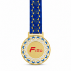120 Pieces Decorative Sports Medal with Blue Ribbon, Gold, 10 x 8 cm