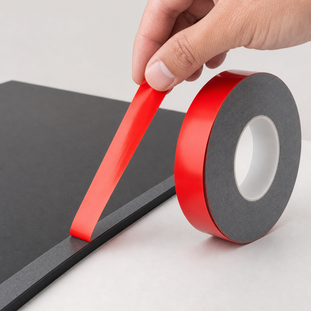 144 Pieces Grey Double-Sided Mounting Tape with Red Release Film, 10 mm x 12 m, 1 Roll