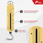 96 Pieces Mechanical Spring Hanging Scale, 100 kg Capacity, Brass Body, 20 cm, Manual Load Measurement, 1 Piece
