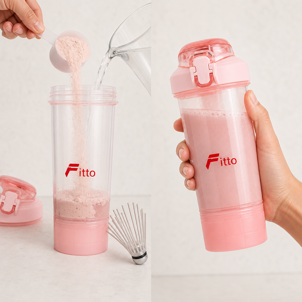 96 Pieces Protein Shaker Bottle With Mixer, Pink, 1 Piece, 24 cm