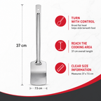 144 Pieces Stainless Steel Flat Turner, 37 x 7.5 cm, Silver, 1 Piece