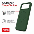 120 Pieces Silicone Magnetic Phone Cases for 14 Pro, Green, with Raised Camera Protection