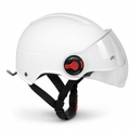 72 Pieces Half-Face Motorcycle Helmets with Clear Visor, White