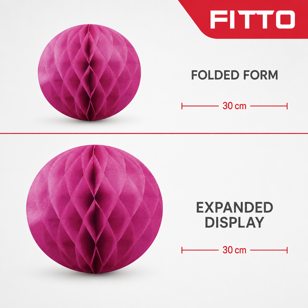 240 Pieces Pink Paper Honeycomb Ball Decoration, 30 cm, 1 Piece