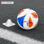 60 Pieces Football Size 3, White with Blue and Orange Pattern, Single Ball for Training and Recreational Play