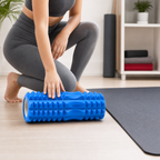 96 Pieces Textured Yoga Roller, 33 cm, Blue, Cylindrical Surface for Yoga and Stretching Routines