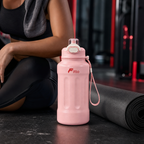72 Pieces Sports Water Bottles with Carry Strap, 1000 ml, Pink