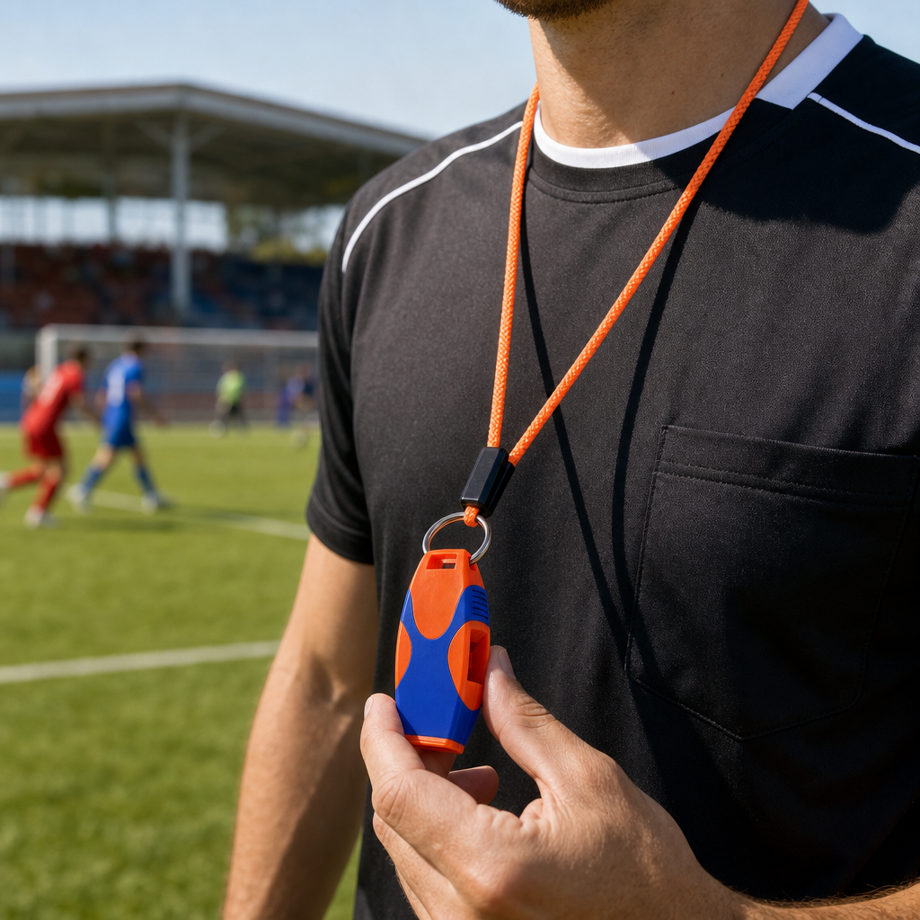 96 Pieces Pealess Sports Whistles with Lanyard, Blue and Orange, 1 Piece