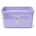120 Pieces Rectangular Plastic Storage Basket with Ventilated Sides, 32 x 24 x 16 cm, Lavender