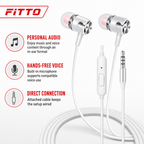 240 Pieces Wired Earphoneses with Microphone, In-Ear Design, White and Silver