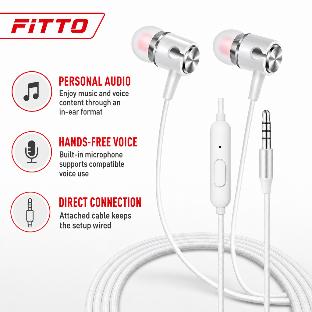240 Pieces Wired Earphoneses with Microphone, In-Ear Design, White and Silver