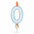 120 Pieces LED Number 0 Cake Candle, Mixed Colour Birthday Decoration, Single Piece