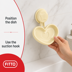 144 Pieces Heart-Shaped Soap Dish with Suction Hook, Off-White, 1 Piece