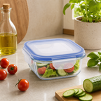 96 Pieces Square Glass Food Container with PP Lid, 520 ml
