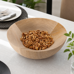 96 Pieces Wooden Serving Bowl, Round Tablewares Dish, 12 Inch, Natural Wood