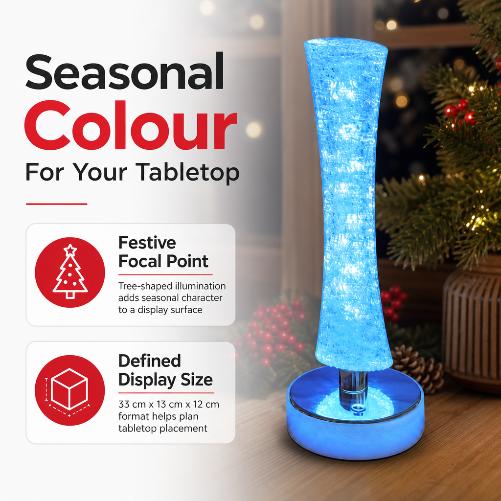 72 Pieces Multicolour LED Christmas Tree Table Lamps, Festive Atmosphere Decor, 33 cm