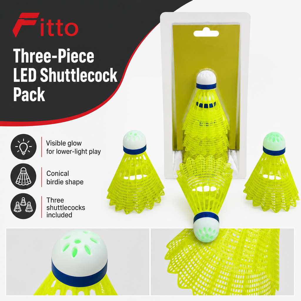96 Pieces LED Shuttlecock Pack, 3-Piece Glow Badminton Birdies for Day or Night Play
