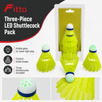96 Pieces LED Shuttlecock Pack, 3-Piece Glow Badminton Birdies for Day or Night Play