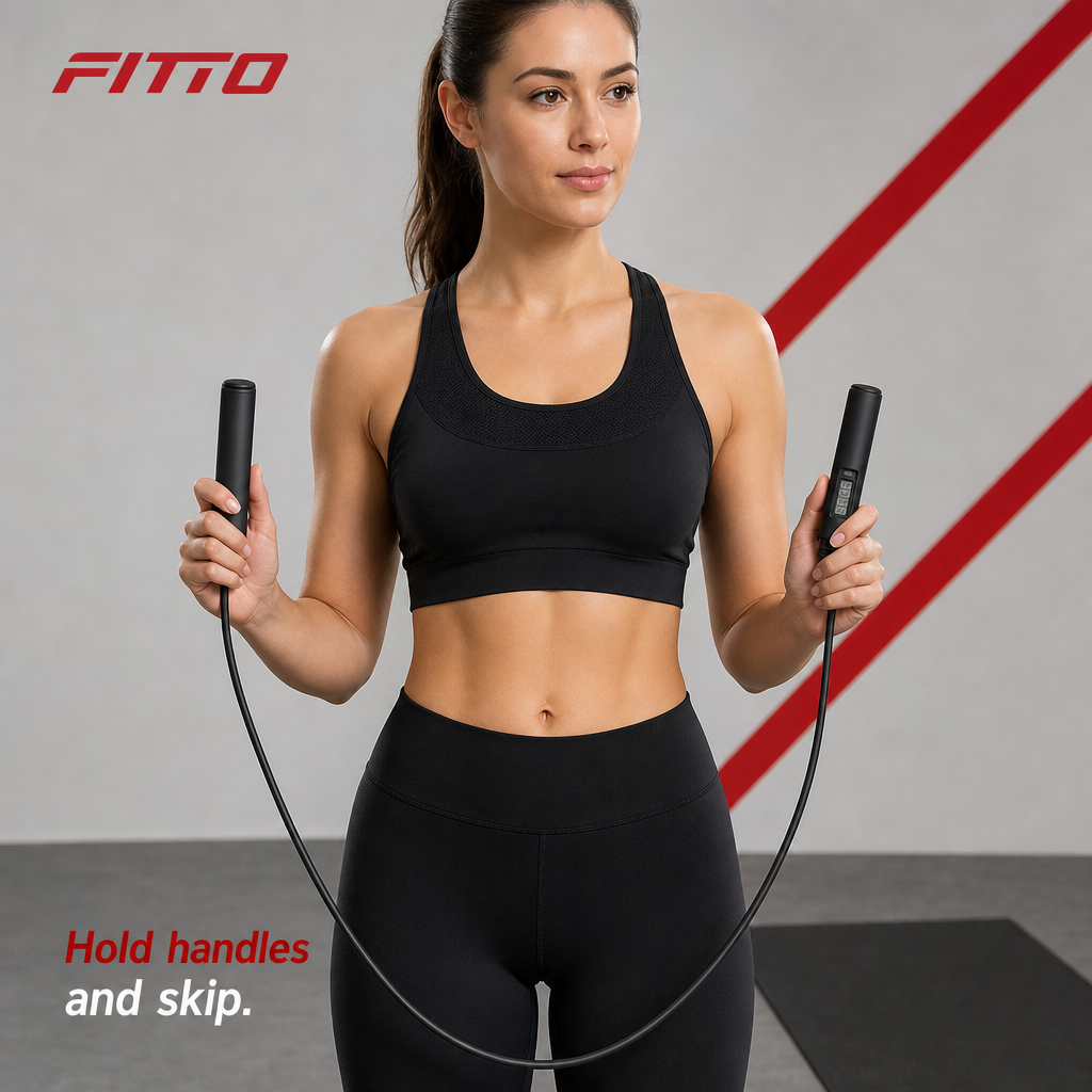 96 Pieces Digital Jump Rope with Integrated Counter for Cardio and Fitness Training, Black