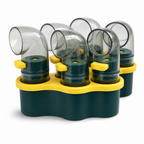240 Pieces Manual Spice Grinder Set, 5 Pieces, Dark Green with Yellow and Clear Details