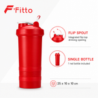 96 Pieces Sports Shaker Bottle with Flip Spout, Red, Single Bottle, 25 x 10 x 10 cm