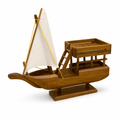 60 Pieces Decorative Wooden Dhow Boat Model with Sail, Tabletop Nautical Ornament, 30 cm