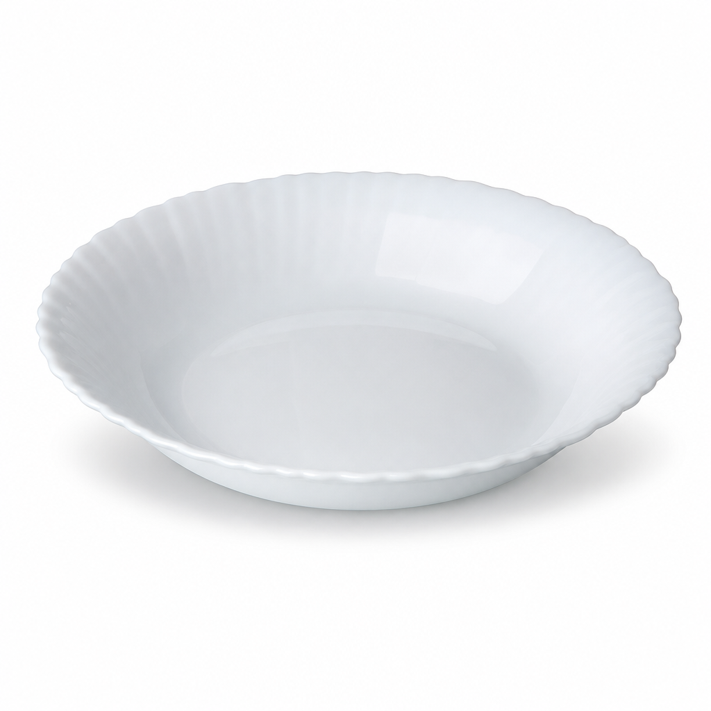 96 Pieces Opal Glass Soup Plate 9.5 Inch, White Round Tablewares