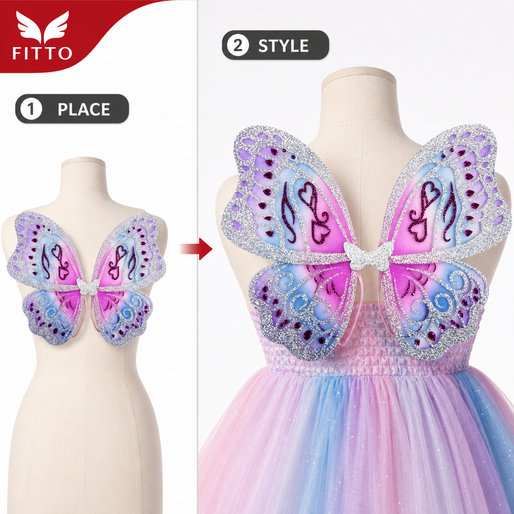 96 Pieces Assorted Colour Butterfly Wings Costumes Accessory, 45 x 42 cm, 1 Piece