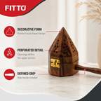 96 Pieces Wooden Incense Burner House with Handle, 3.5 Inch, Brown
