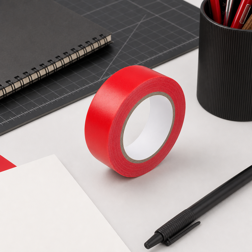 96 Pieces Adhesive Tapes, Red Self-Adhesive Roll, 48 mm x 20 yd, 1 Roll
