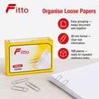 240 Pieces Paper Clips, 32 mm, 100 Pieces, Silver