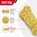 240 Pieces Braided Utility Weight Rope Coil, 6 mm x 10 m, Yellow and Red, 1 Roll