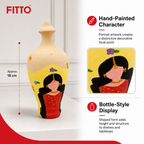 96 Pieces Hand-Painted Decorative Bottle Vase with Portrait Design, 18 cm