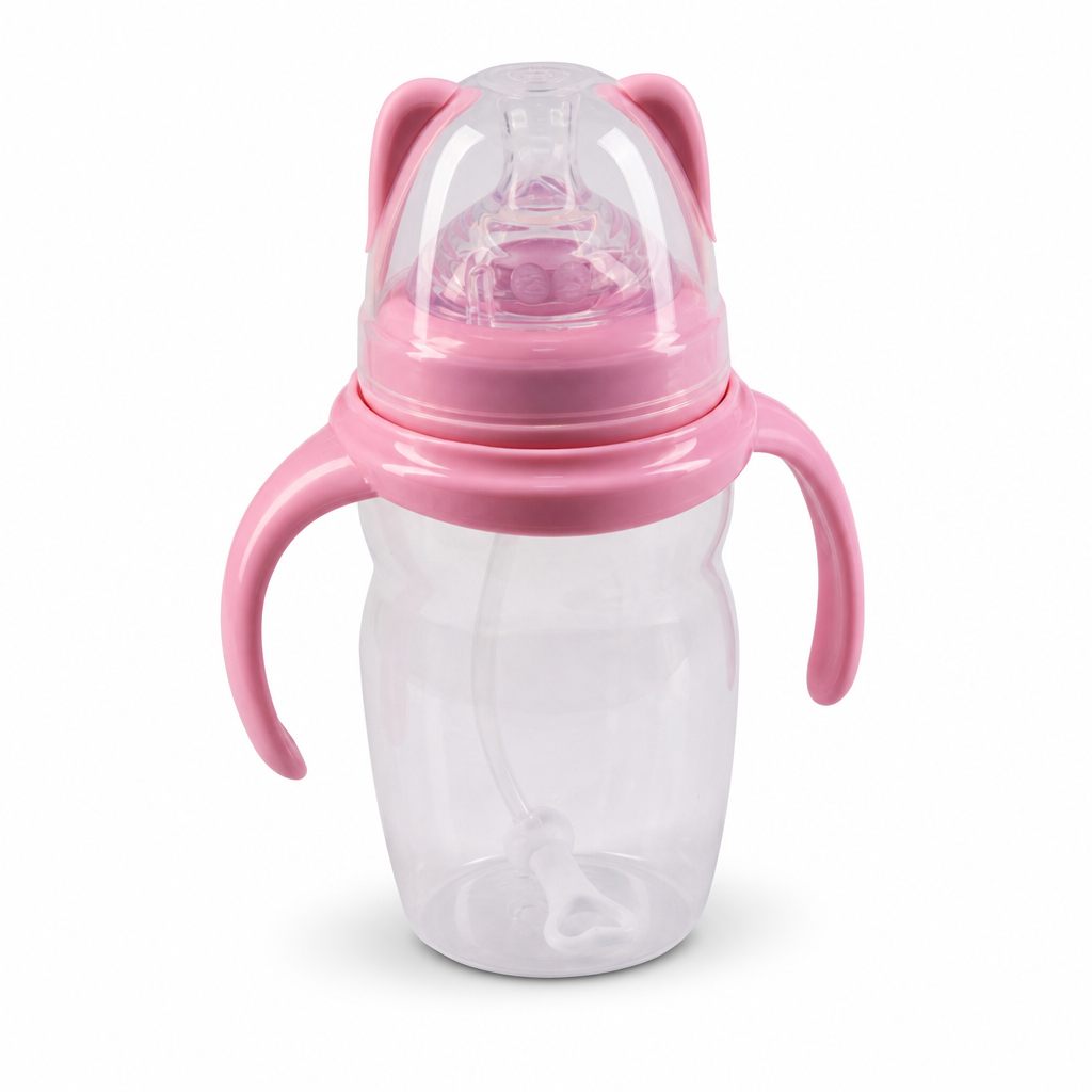120 Pieces Feeding Bottle with Handles and Protective Cap, 220 ml, 1 Piece, Pink or Blue