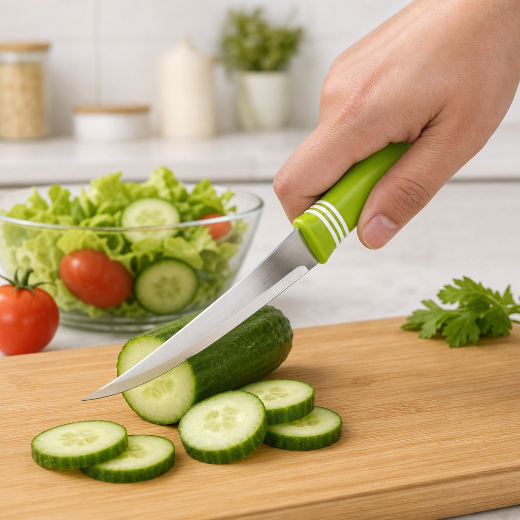 96 Pieces Stainless Steel Kitchen Knives with Green Handle, 30 cm
