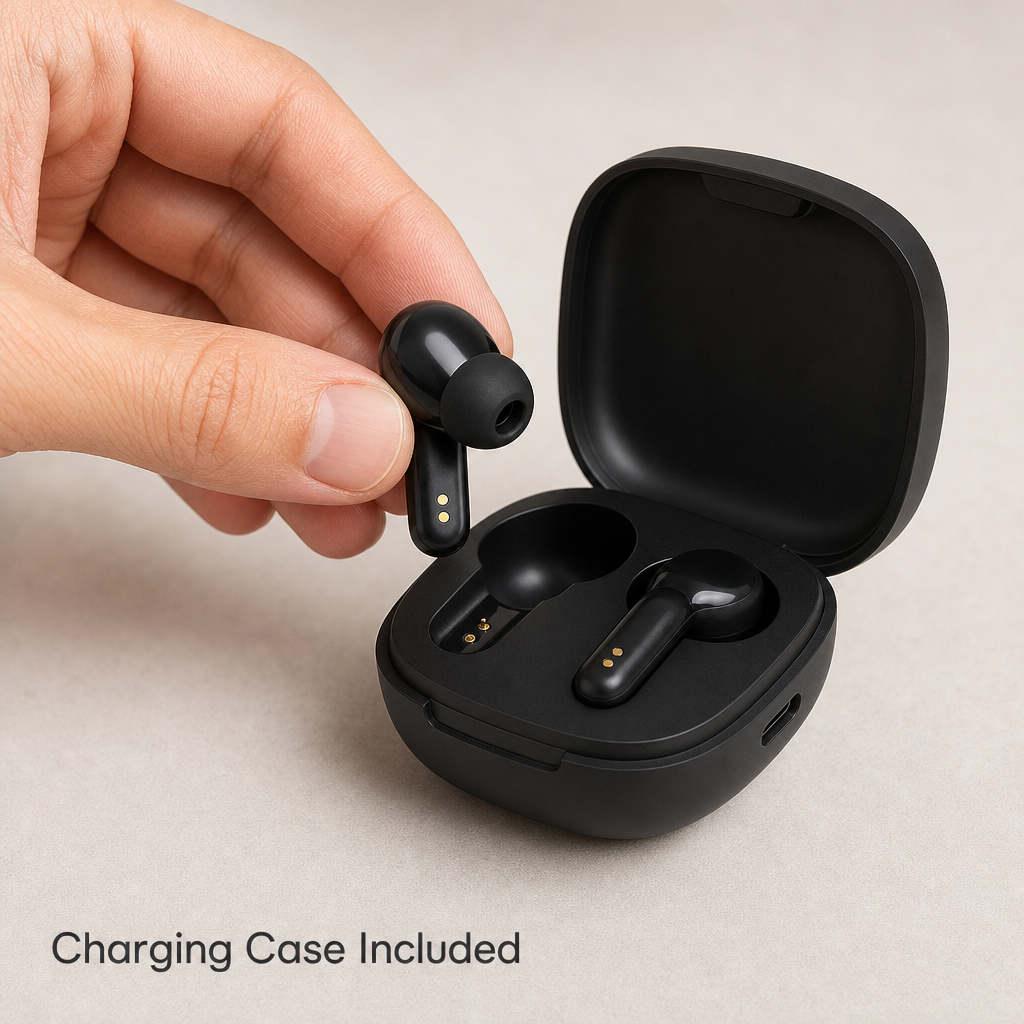 72 Pieces Wireless Earbudses with ANC, Bluetooth 5.4 and Charging Case, Black