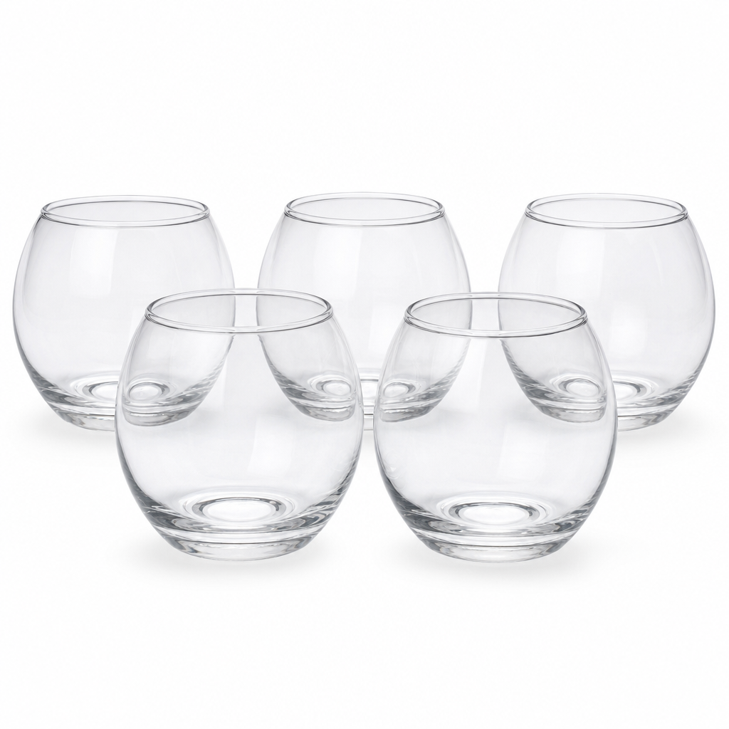 96 Pieces Round Glass Tumbler Set, Clear, 5 Pieces