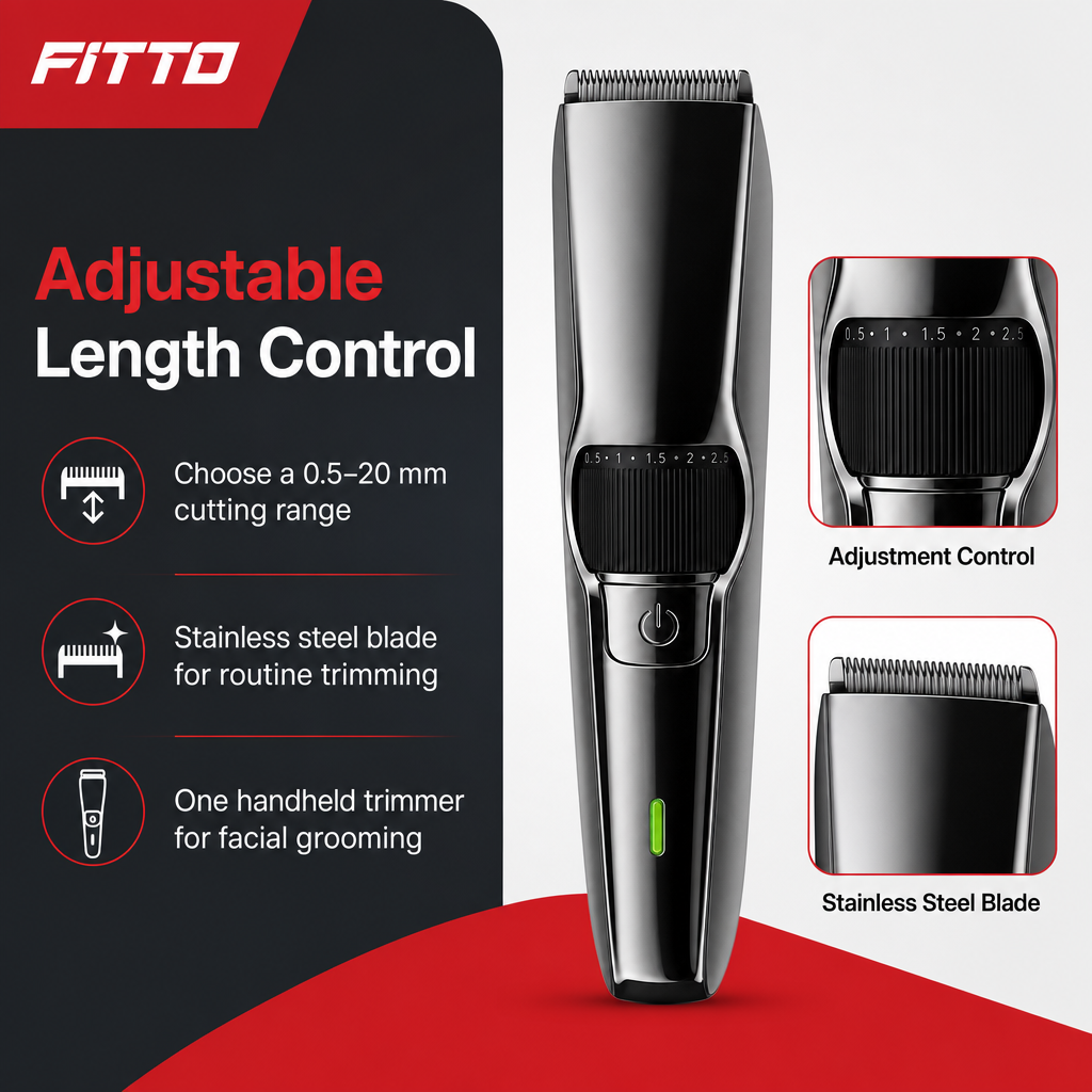 72 Pieces Hair Trimmers with Stainless Steel Blade, 0.5–20 mm Adjustable Cutting Range for Facial Grooming