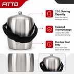 48 Pieces Stainless Steel Insulated Thermal Jug, 2.5 L, Silver and Black, 1 Piece