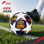 60 Pieces Football Size 5, White with Purple, Gold and Black Star Panel Design