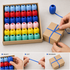 96 Pieces Assorted Colour Solid Ribbon Rolls, 5 mm x 10 m, 24 Rolls for Crafts, Decoration and Wrapping