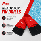 60 Pieces Swimming Fins for Training, One Pair, Size XS EU 32–34