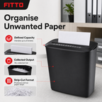 48 Pieces Paper Shredders, Strip-Cut, Up to 8 Sheets, 13L Collection Bin, 35 x 25 x 40 cm