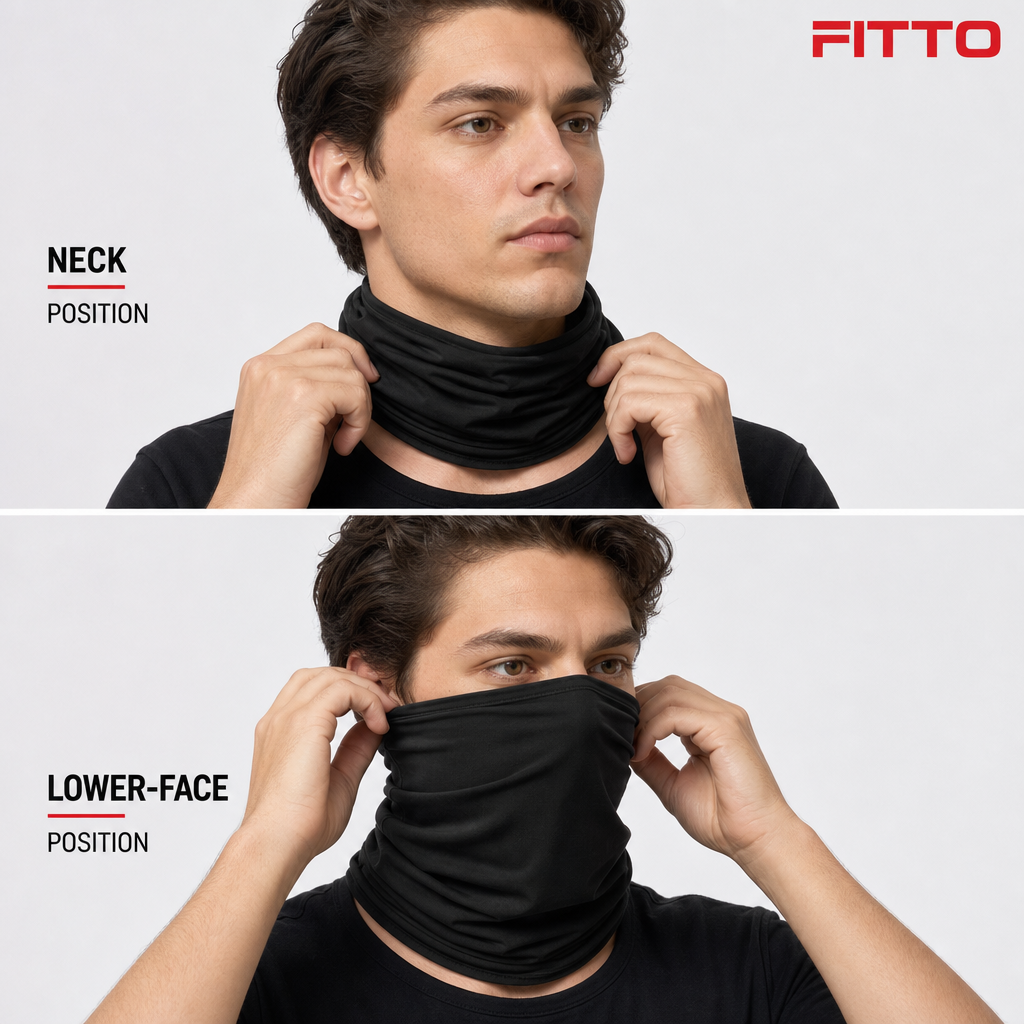 120 Pieces Sports Face and Neck Mask, Black Neck Gaiter for Outdoor Training